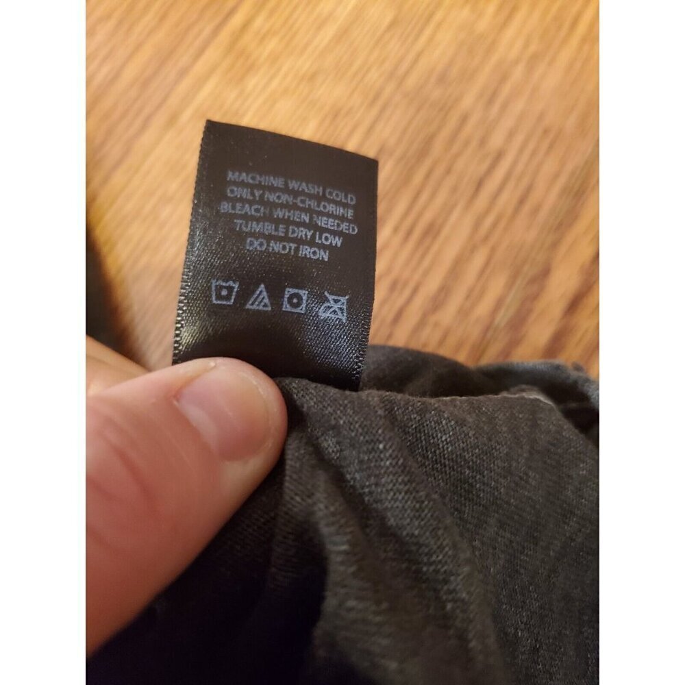 Civil Regime Shirt Mens‎ Sz Medium Distressed Hems Dark Gray Back Logo 1/500 - Picture 6 of 9